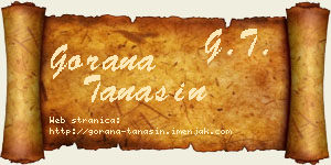 Gorana Tanasin vizit kartica